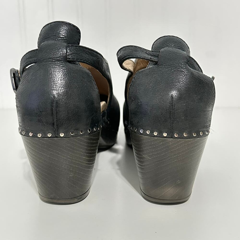 Dansko Sassy Black Leather Heeled Clogs Ankle Strap Women's EU 41 US 10.5-11 - Picture 9 of 16